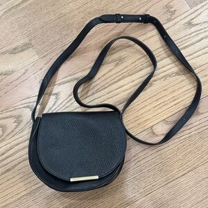 Cuyana Black Leather Mini Crossbody Bag